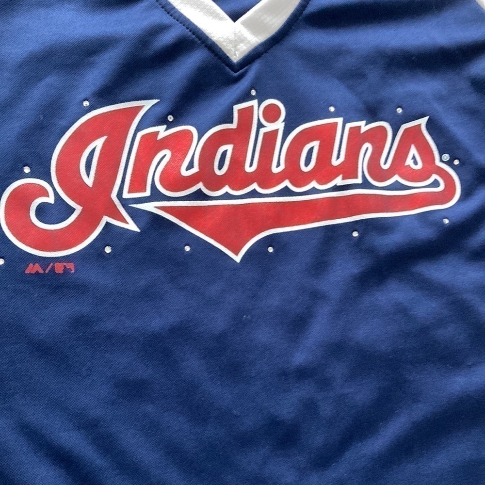 Cleveland Indians small deep v-neck top short sleeves - Picture 14 of 14